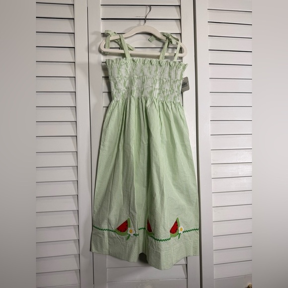 betti terrell Other - NWT Betti Terrell Green Striped Girls Dress with Watermelon Design Size 6